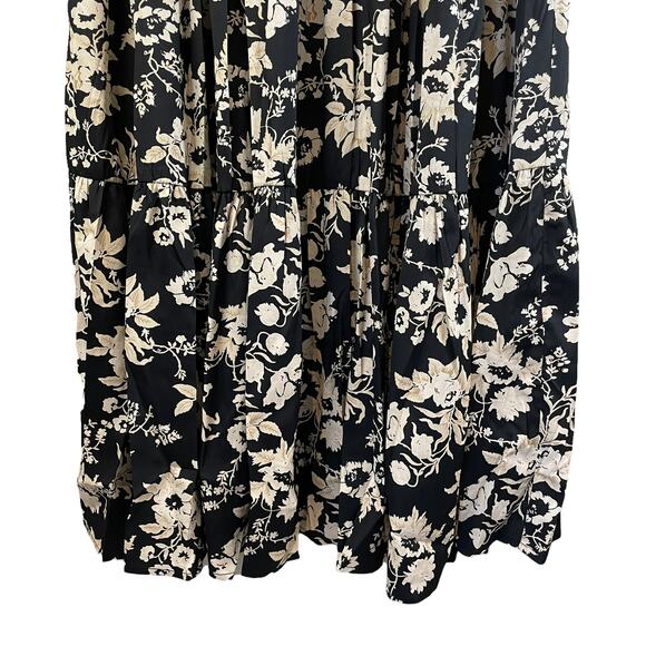 NWT ASOS Women's 3/4 Sleeve Pleat Front Midi Dress Floral Black 6 Feminine Chic - Picture 6 of 13